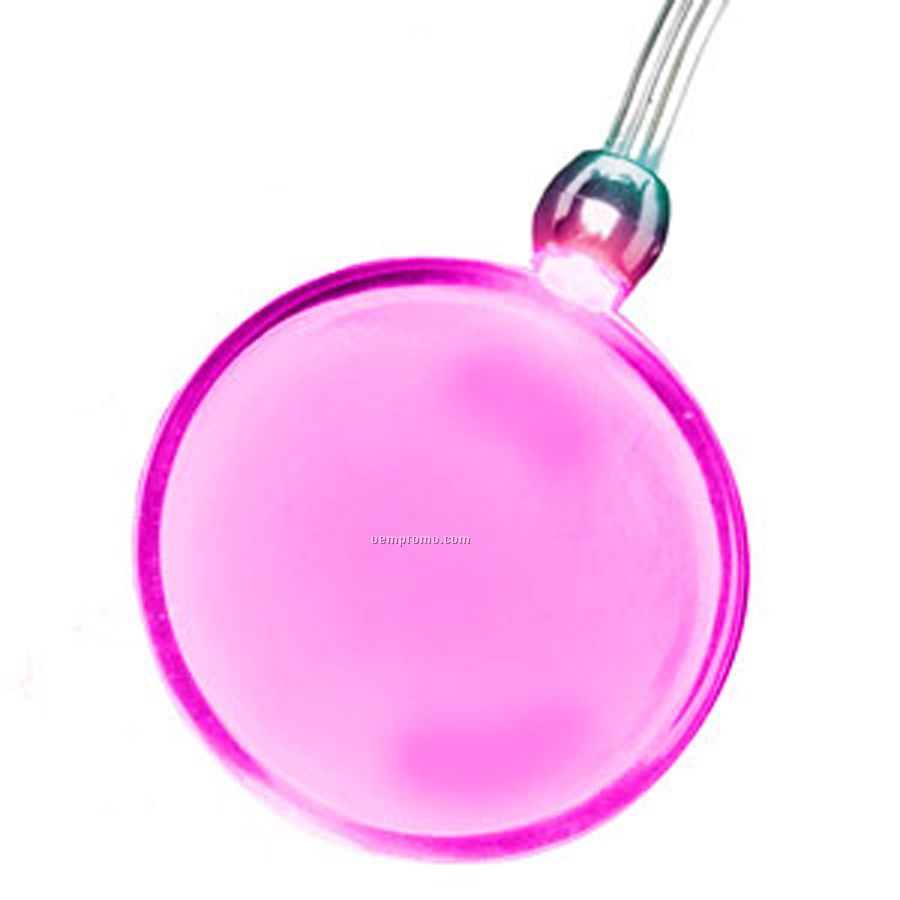 Pink Circle Light Up Pendant Necklace
