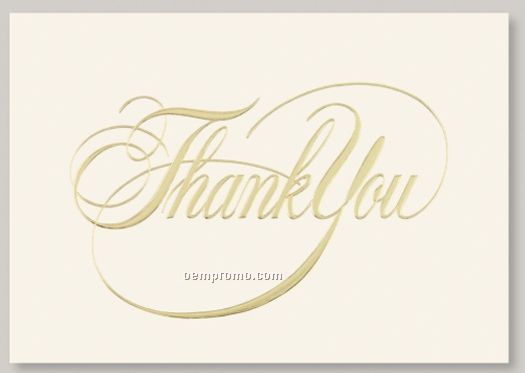 Elegant Thank You Card W/ Gold Lined Envelope
