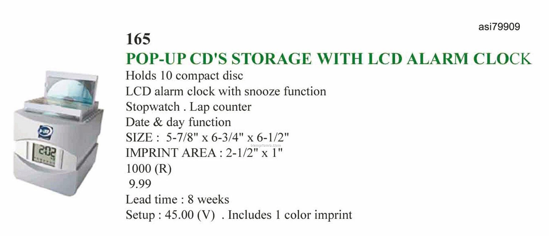 Promotekinc Pop-up Cd's Storage With Lcd Alarm Clock