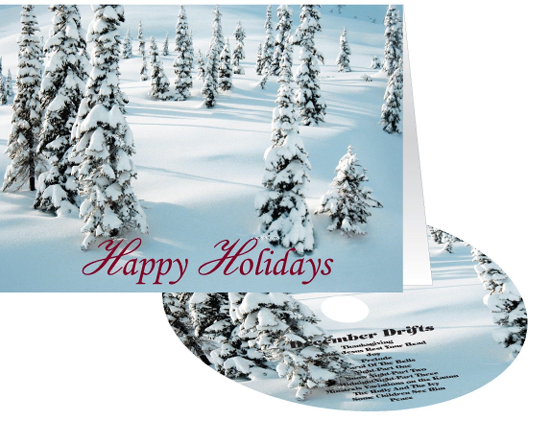 Snowy Woods Holiday Greeting Card With Matching CD