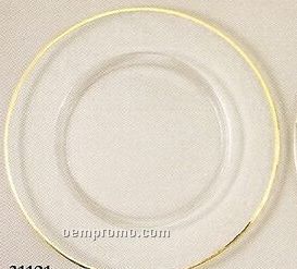 Elegance Turkish Glass Gold Rim Charger - Set Of 4