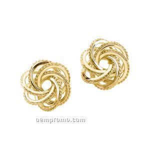 14ky 18-1/2mm Ladies' Knot Earring