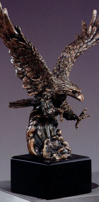 Large Copper Finish Landing Eagle Trophy (10"X14")
