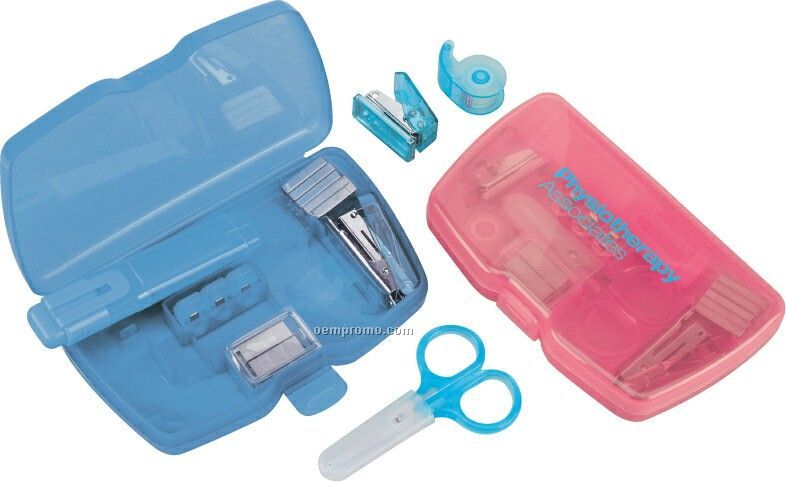 Stationery Set W/ 3 Paper Clips/ Highlighter