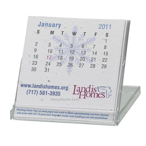 Seeded Paper Stand Up Desk Calendar (3 3/4