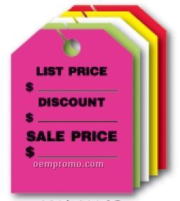 V-t Fluorescent Mirror Hang Tag - List Price/ Sale Price (9"X12")