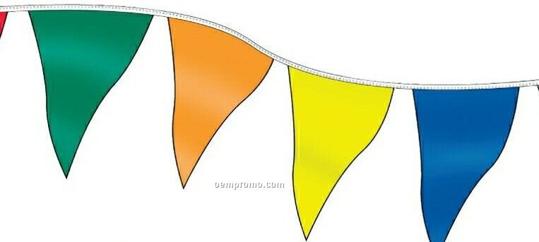 105' Stock Poly Pennants W/ 48 Per String - Assorted