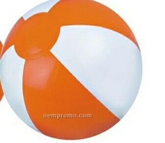 16" Inflatable Orange & White Beach Ball