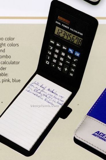 2-tone Notepad Jotter Holder With Calculator