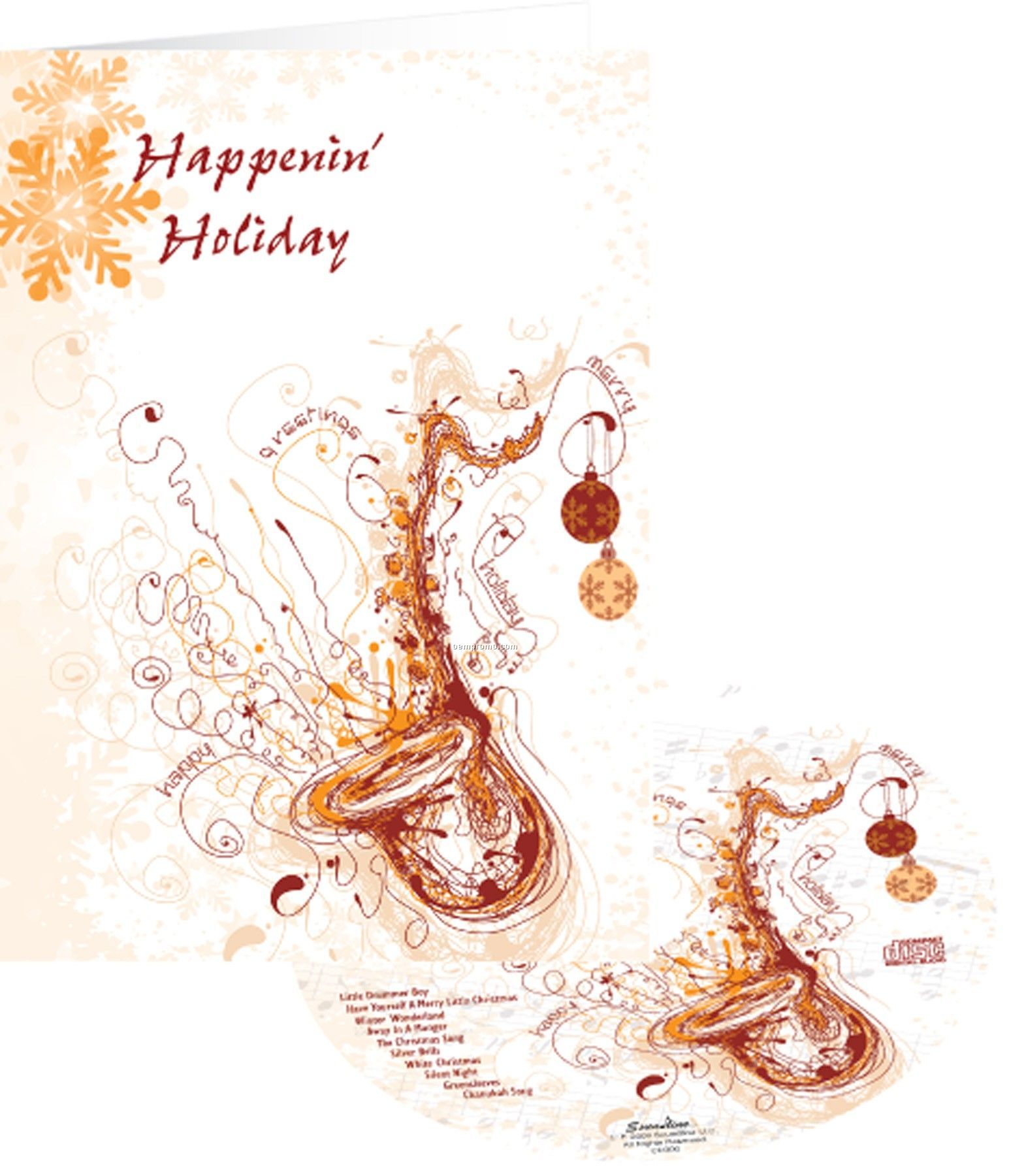 Happenin' Sax Holiday Greeting Card With Matching CD