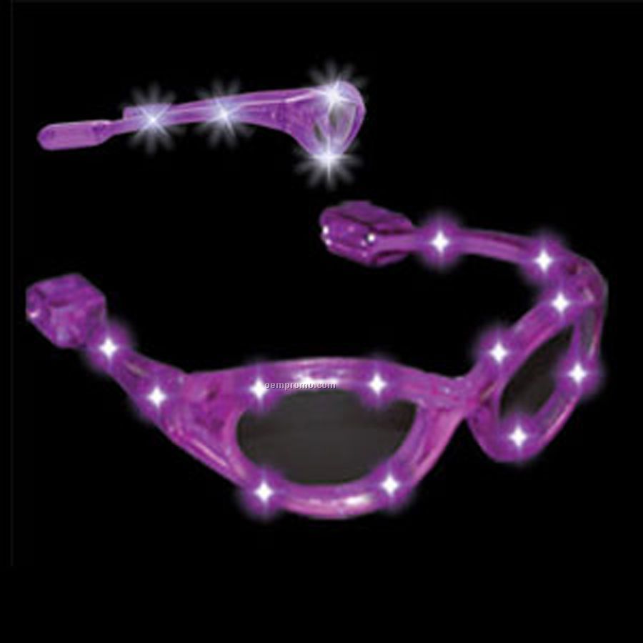 Light Up Sunglasses W/ Purple LED