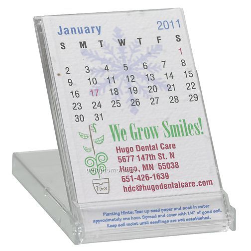 Seeded Paper Compact Stand Up Calendar (3 1/2"X2")