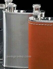 Double Stainless Steel Chrome Satin Finish Flask (7 Oz.)