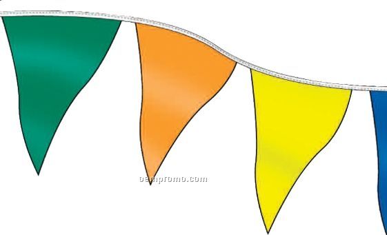 105' Stock Poly Pennants W/ 48 Per String - Red/White/Green