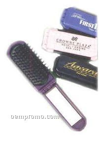 Folding Hair Brush W/ Plastic Bristles