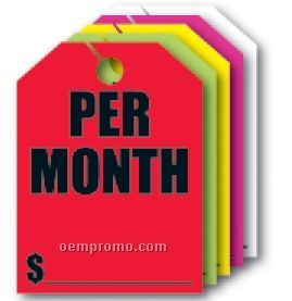 V-t Fluorescent Mirror Hang Tag - Per Month (9
