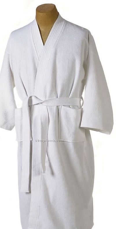 Waffle Weave White Kimono Robe - Blank