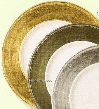 Elegance Lifestyle Gold/ White Round Charger - Set Of 4