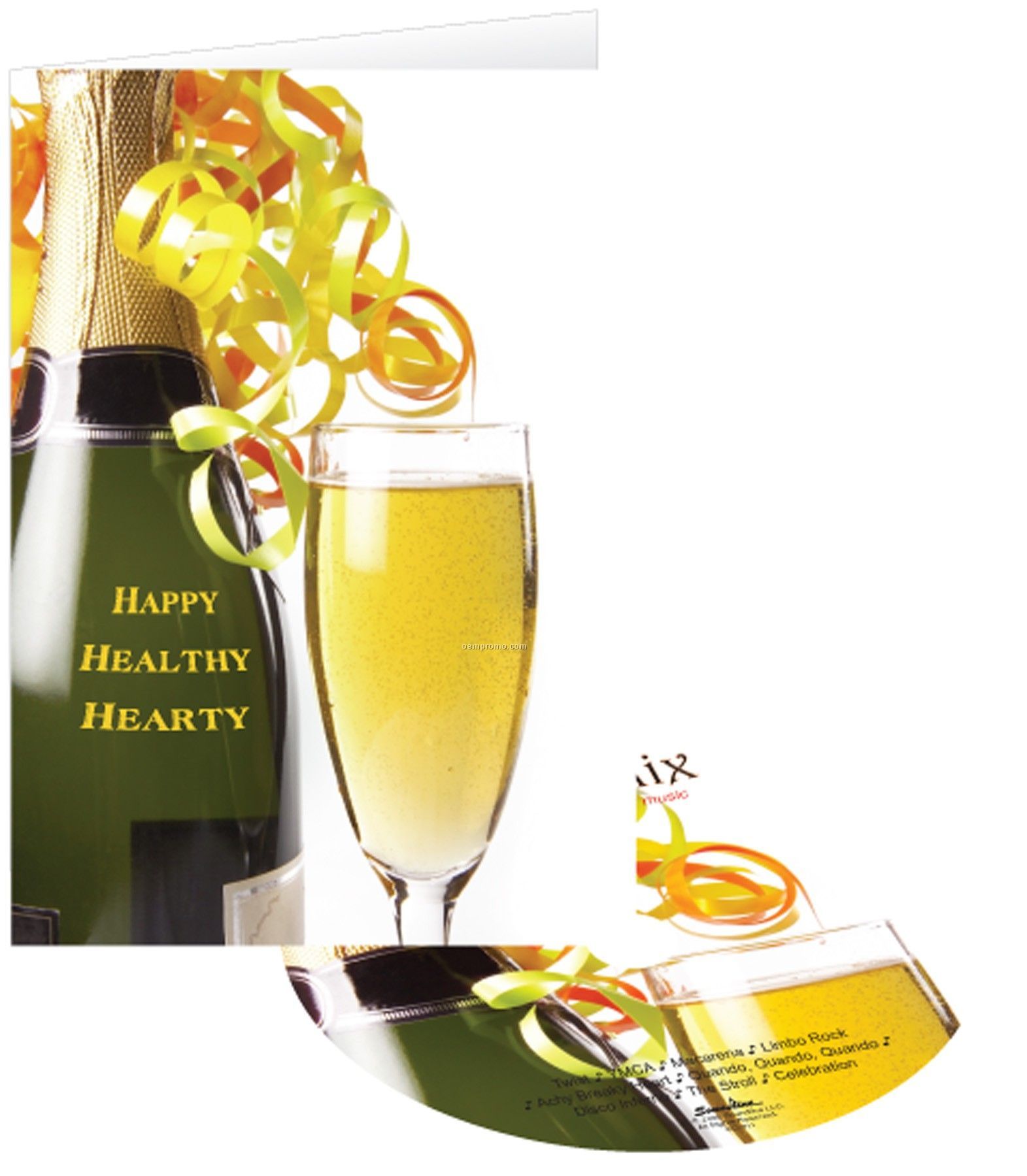 Happy Healthy Hearty New Year Greeting Card With Matching CD
