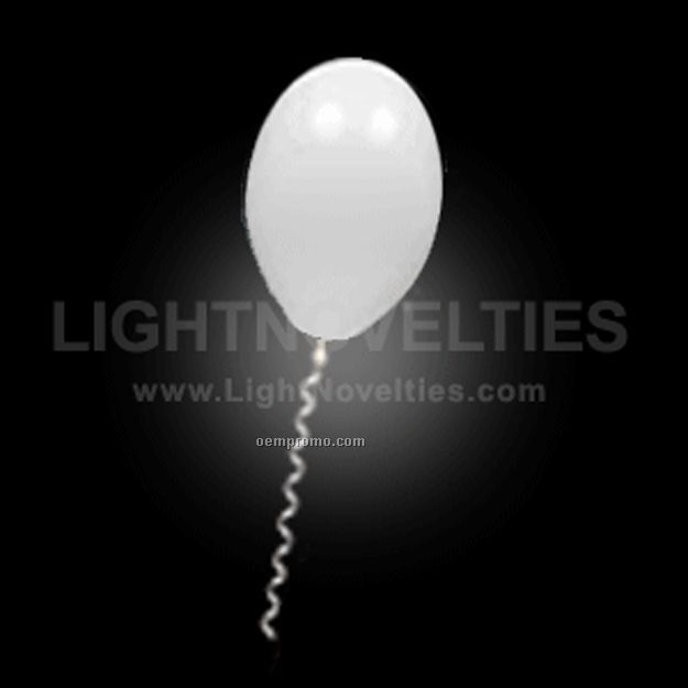 Light Up Balloon - White Balloon - Green LED