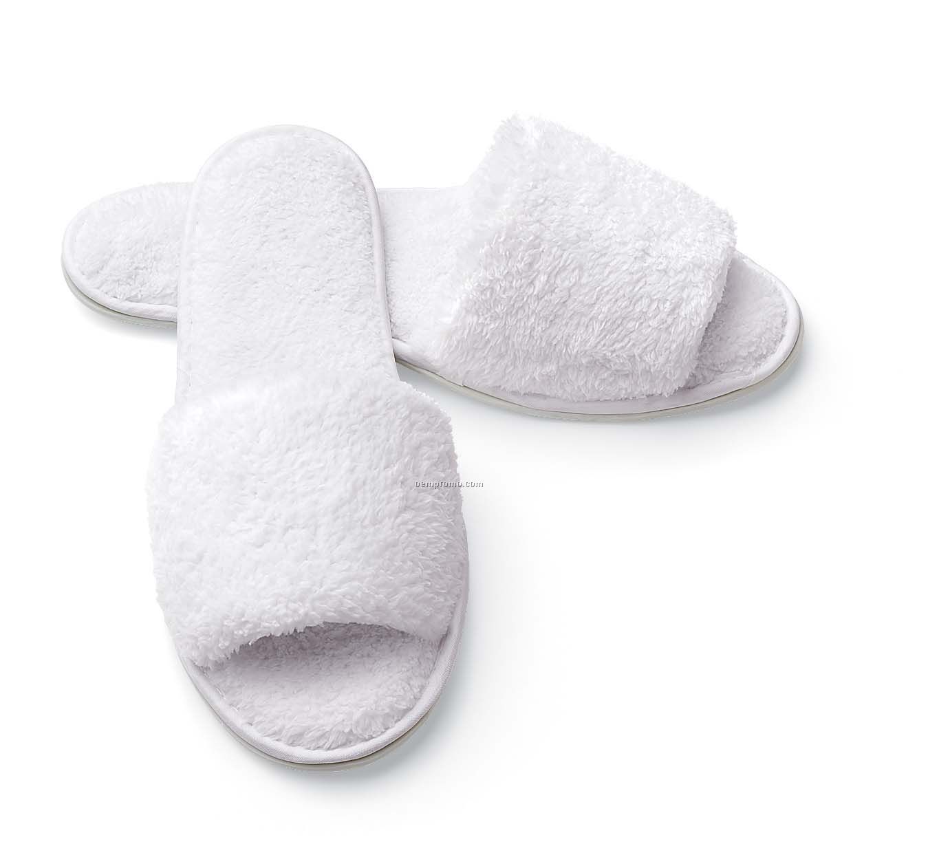 Men's Open Toe Microfiber Terry Cloth Slippers