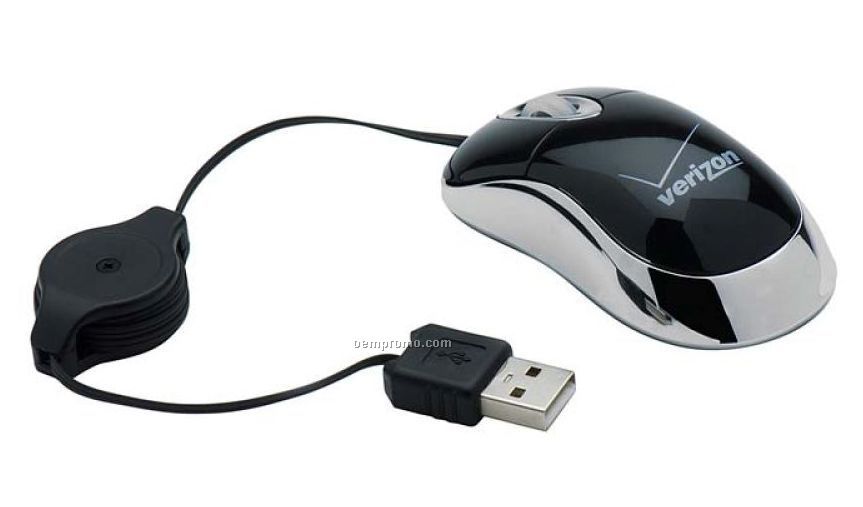 Mini Optical Computer Mouse With Chrome Trim