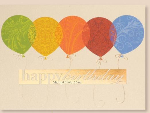 Pretty Patterns Birthday Card W/ Gold Lined Envelope