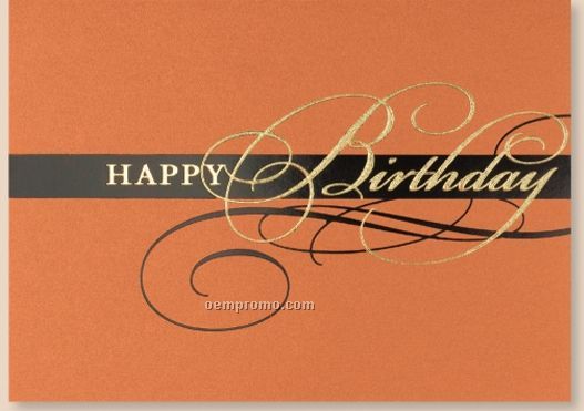 Copper & Gold Birthday Card W/ Gold Lined Envelope