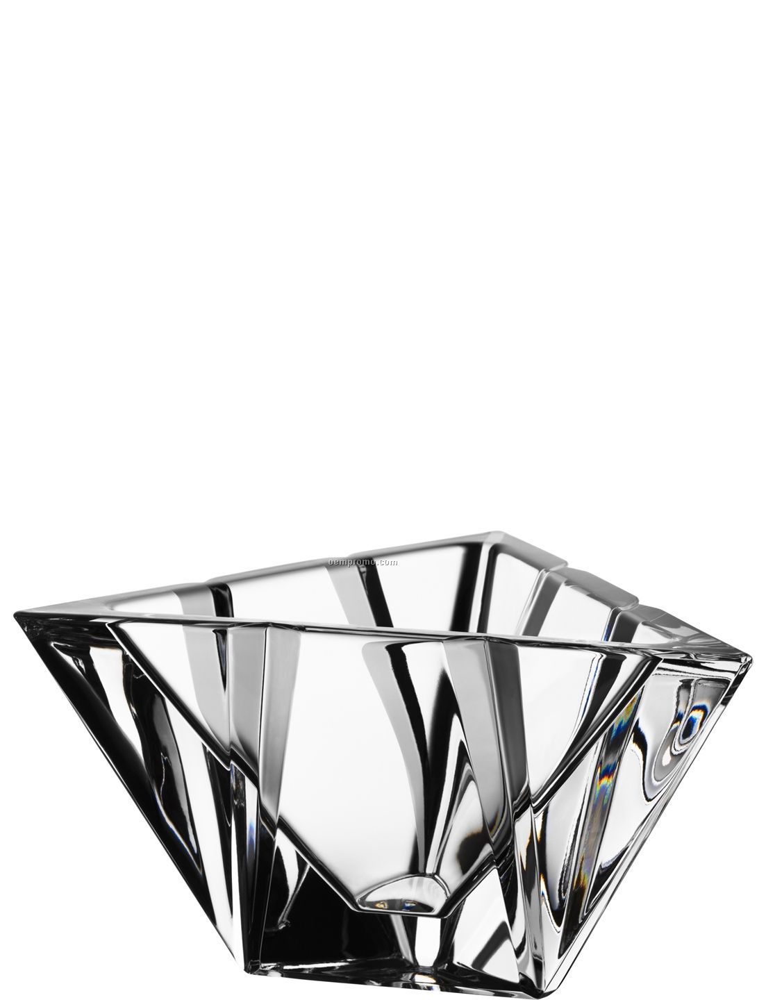Summit Crystal Triangular Bowl W/ Asymmetrical Cuts (4 1/8"X7 7/8")