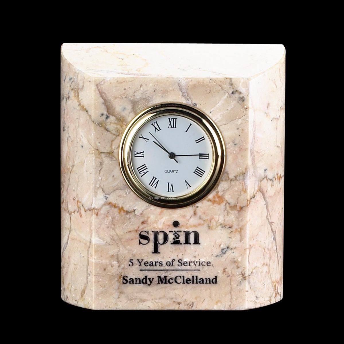 Genuine Botocino Beige Marble Ajax Clock