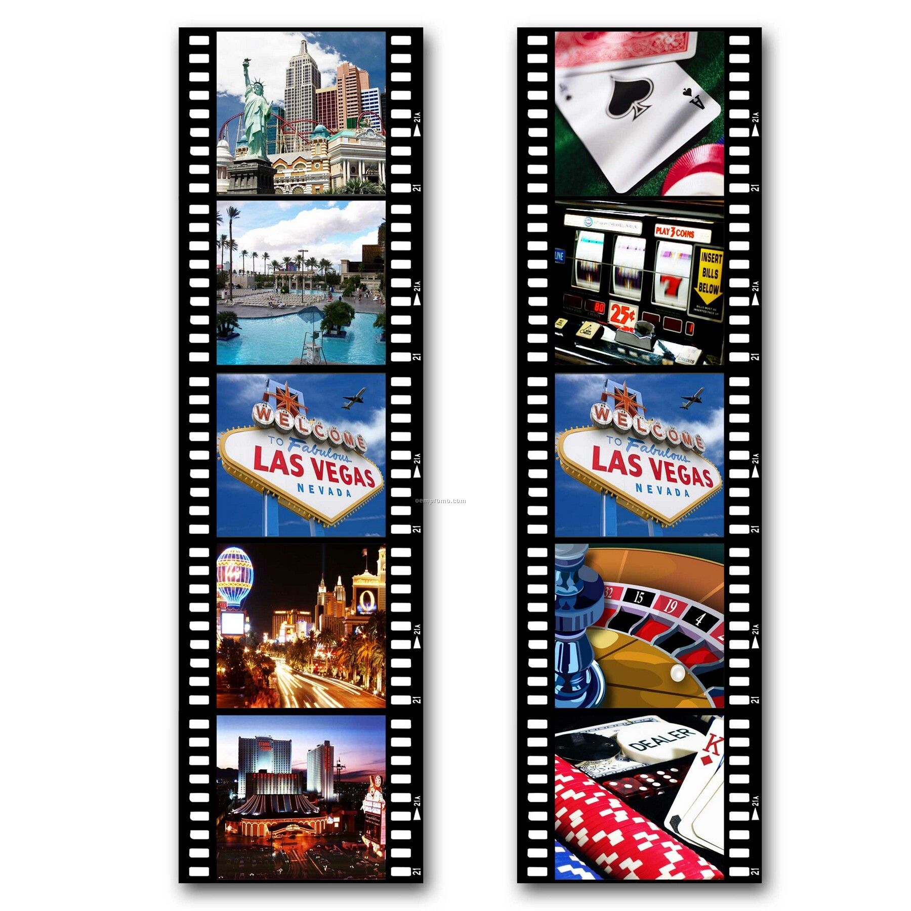 Pet Bookmark W/ 3d Lenticular Images Of Various Las Vegas Scenes (Blanks)