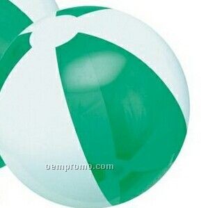 12" Inflatable Translucent Green And White Beach Ball