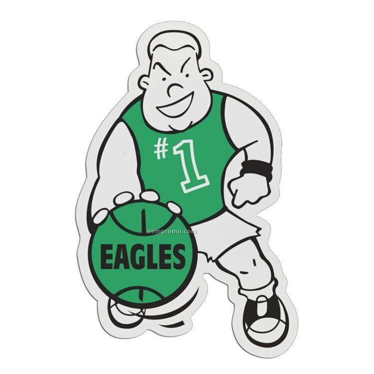 Basketball Player Lightweight Plastic Sports Badge (3 1/4")