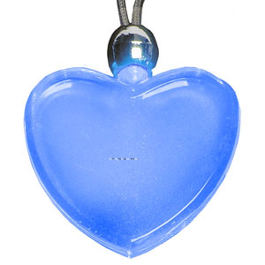 Blue Heart Light Up Pendant Necklace