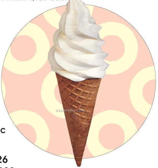 Ice Cream Cone Acrylic Coaster W/ Felt Back