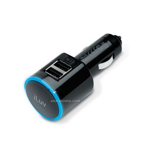Iluv - Power Adapters & Combo Packs - 1.2a - 2a Dual USB Car Charger