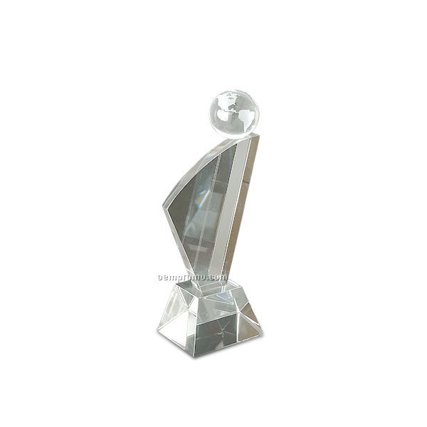 Small Wind Globe Optical Crystal Trophy