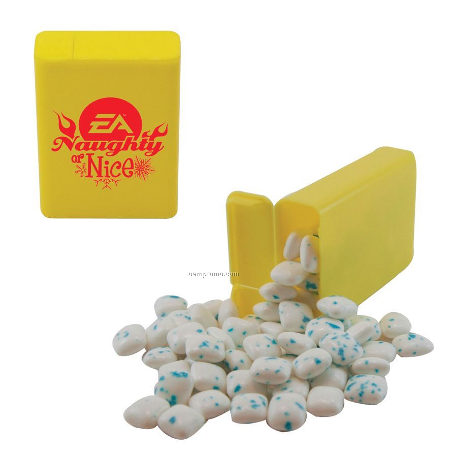Yellow Refillable Plastic Mint/ Candy Dispenser With Sugar Free Gum