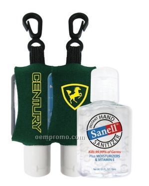 0.5 Oz. Antibacterial Hand Sanitizer With Custom Printed Neoprene Sleeve