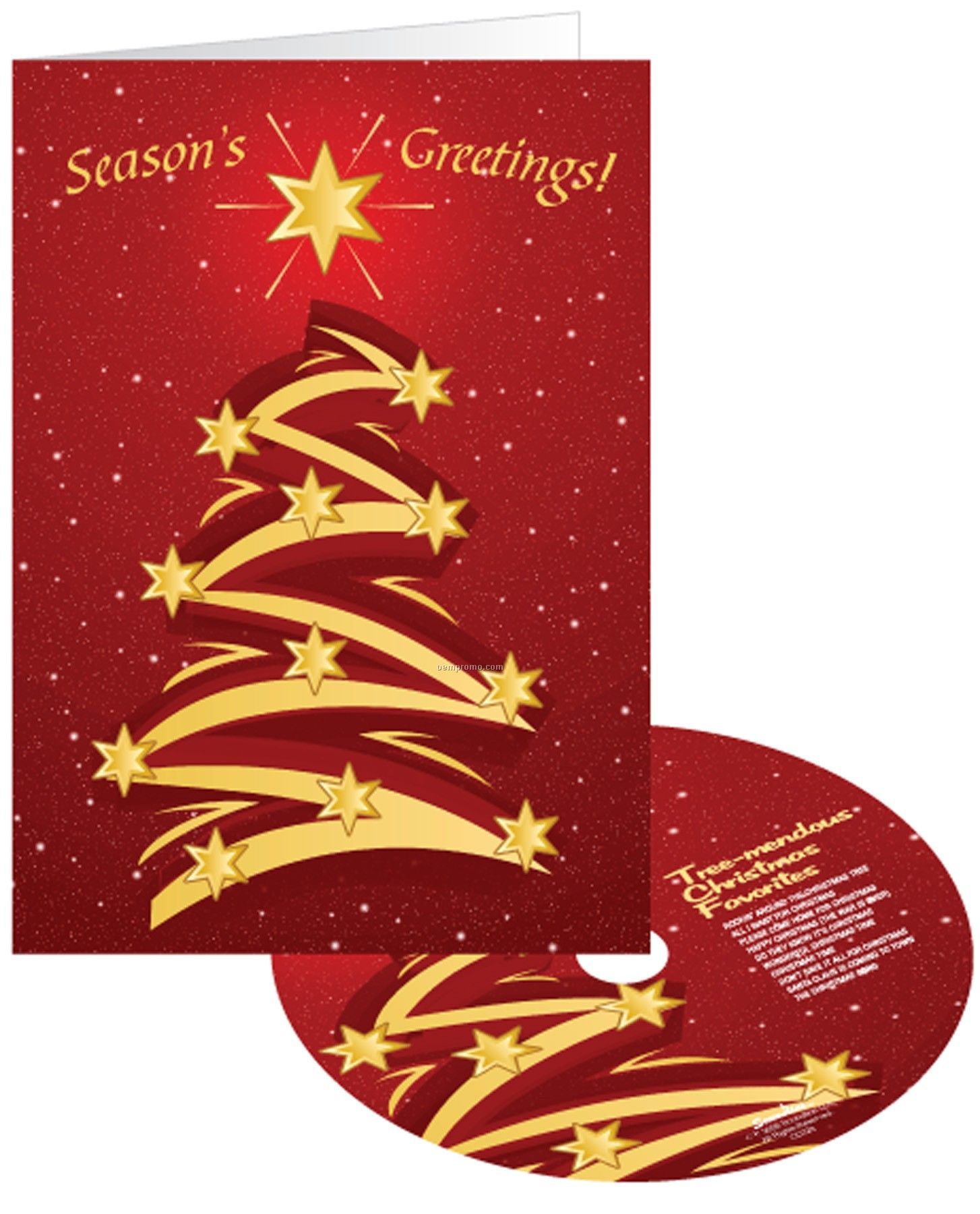 Creative Christmas Tree Holiday Greeting Card With Matching CD