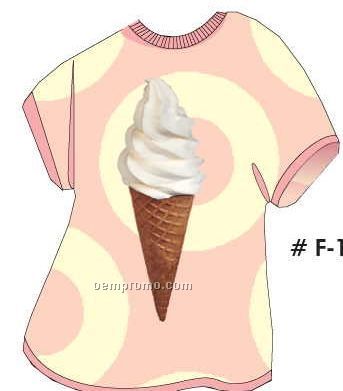 Ice Cream Cone T Shirt Acrylic Coaster W/ Felt Back