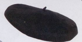 11" Black Cotton Knit Beret Hat