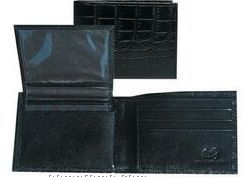 Black Buttercalf Leather Slim Billfold W/ Id Case
