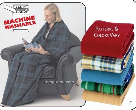 Maxam 10 PC Fleece Poncho Style Snuggle Blanket Set