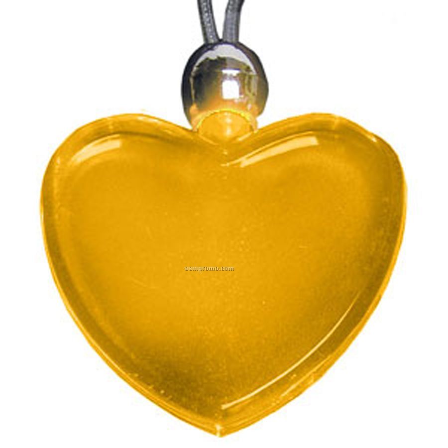 Orange Heart Light Up Pendant Necklace
