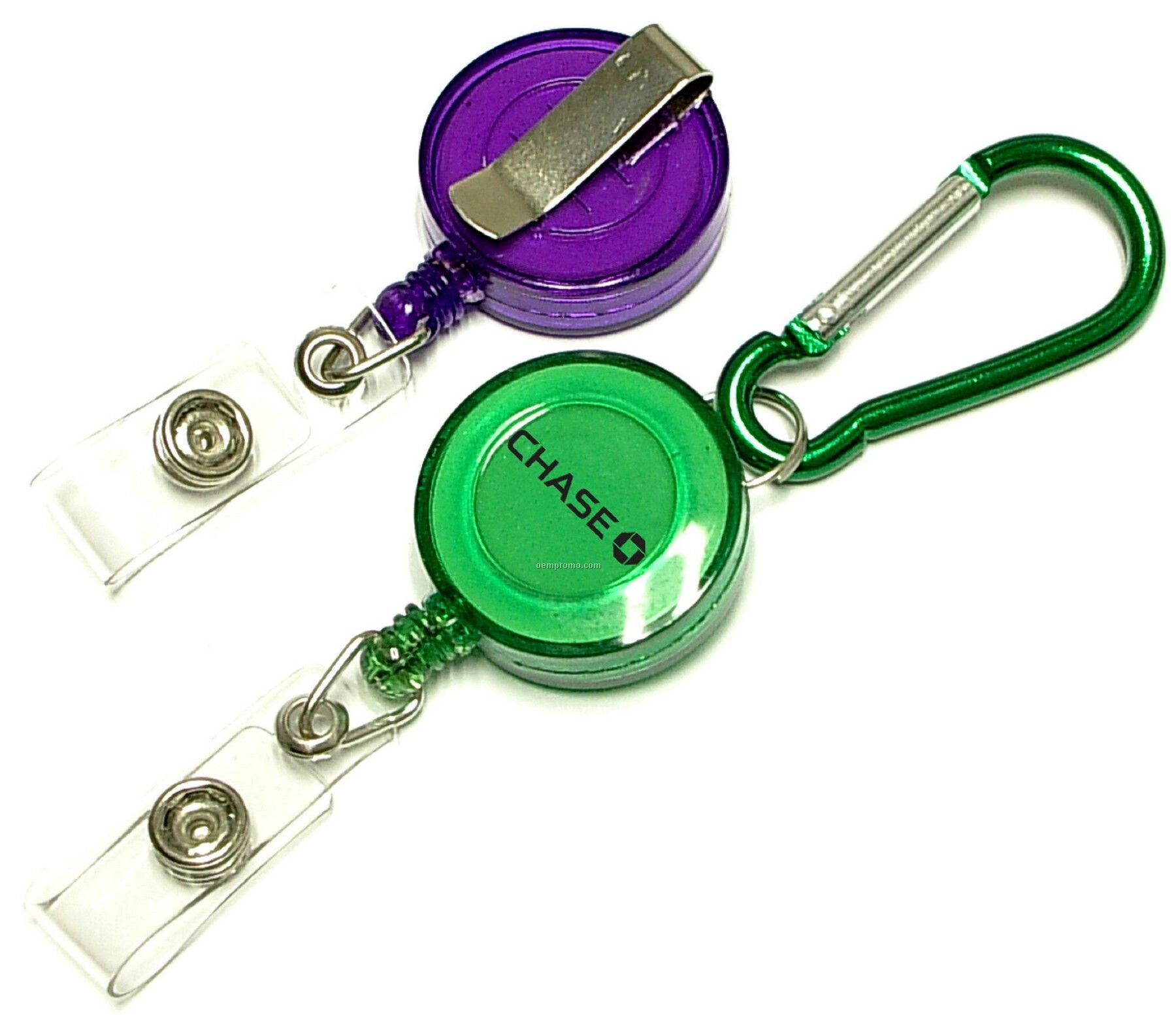 Round Retractable Badge Reel With Carabiner.