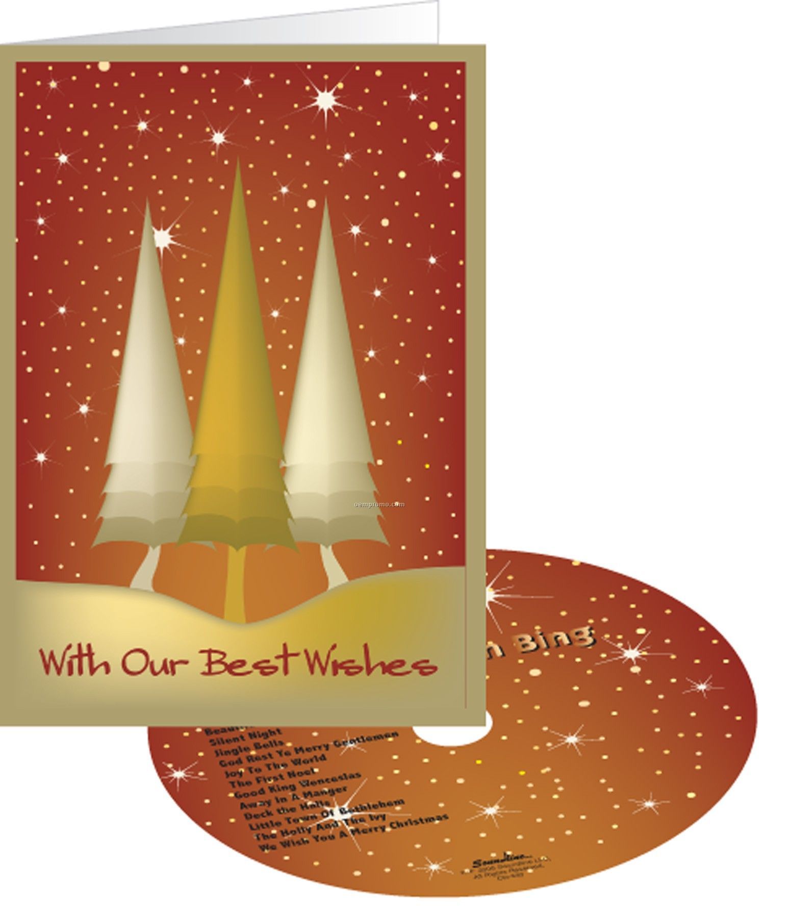Trio Of Trees Holiday Greeting Card With Matching CD