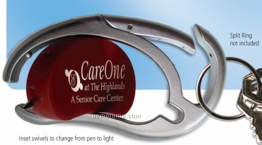 Carabiner W/ Light And Pen