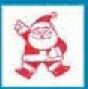 Holidays Stock Temporary Tattoo - Santa Claus W/ Raised Hand (2"X2")