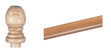 Single Wooden Flag Pole W/ Ball Top - Case Of 6 (Style B-6) 6'